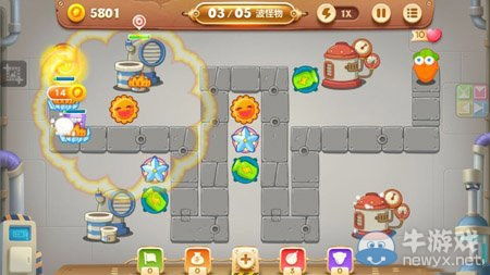 保卫萝卜3工厂第4关图文攻略 高效布防，轻松过关